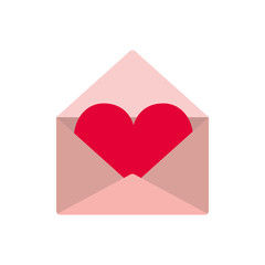 envelope of letter with heart isolated icon