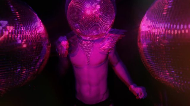 disco man sexy discoball glitterball party music muscular