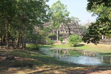 Fototapeta na wymiar Siem Reap,Cambodia-Januay 11, 2019: Baphuon in Angkor Thom, Siem Reap 