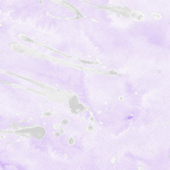 Luxury gold and white metal paint splatter effect on watercolor paper background. Gold glitter splash texture. Beautiful feminine backdrop.