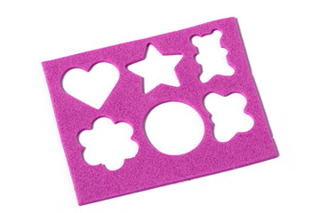 purple stencil for drawing on a white