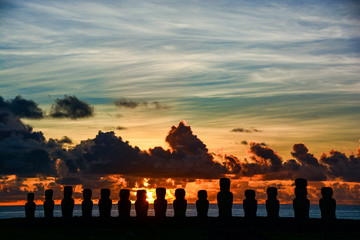 Sunrise over easter island