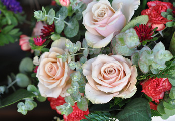 Close up of a bouquet of flowers