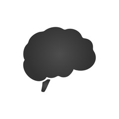 Brain icon in flat design. Vector illustration isolated on white background.