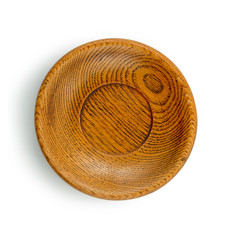 Wood plate isolated on white background