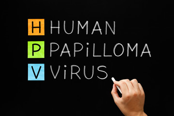 Fototapeta premium HPV - Human Papilloma Virus On Blackboard