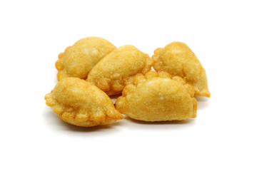 Dumplings food fried isolated on white background for design.