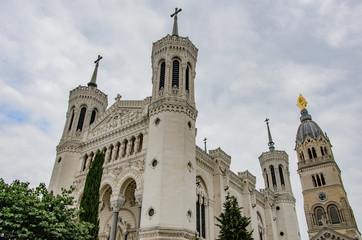 Fototapeta na wymiar Basilique Notre Dame de Fourvière, Lyon, France.