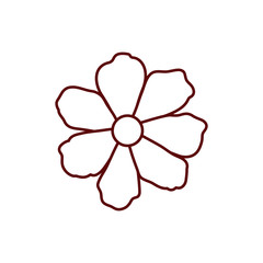 beautiful flower with leafs isolated icon