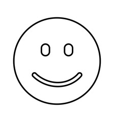 Smiley line vector happy face vector flat isolated on white