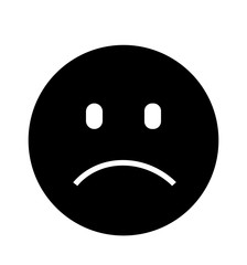 Smiley black vector negative face isolated on white