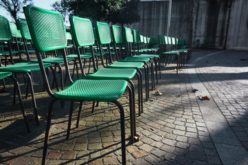 green outdoor chairs / chairs for outdoor shows and ceremonies