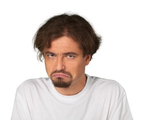 Fototapeta premium Portret smutnego człowieka