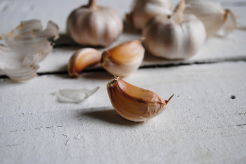 Garlic on the table