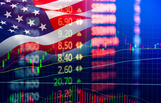 USA. America stock market exchange / New york stock market analysis forex indicator of changes graph