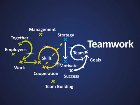 Teamwork 2019 blue background vector