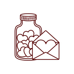 jar with hearts isolated icon