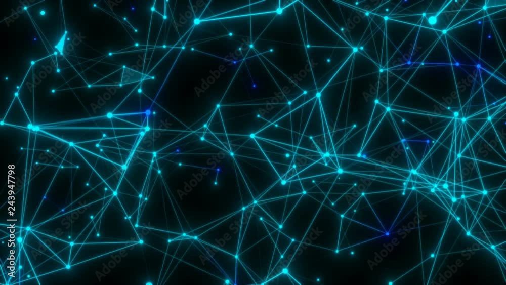 Poster the changing relationship.abstract background of technology network. animation of rotation and flyin