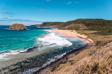 BEAUTIFUL PANORAMIC OF THE LION BEACH (PRAIA DO LEÃO), IN FERNANDO DE NORONHA, BRAZIL