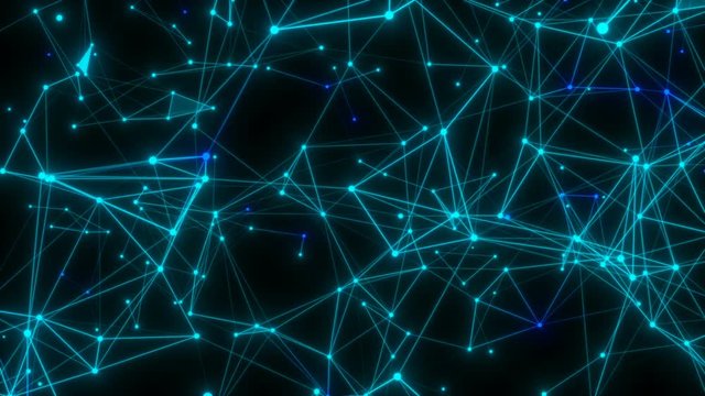 The changing relationship.Abstract background of technology network. Animation of rotation and flying abstract lines and flicker dots linking network. Animation of seamless loop.