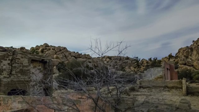 Astro Timelapse of Abandoned Ruins in Joshua Tree National Park -Long Shot-