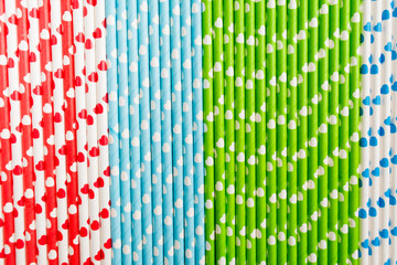 Colorful ecological plastic free paper straw with hearts