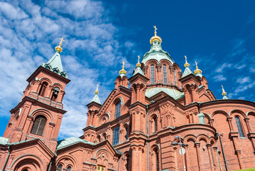 Fototapeta na wymiar The Uspenski cathedral in Helsinki