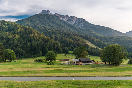 View of the mountains in the Triglav national park in Slovenia
