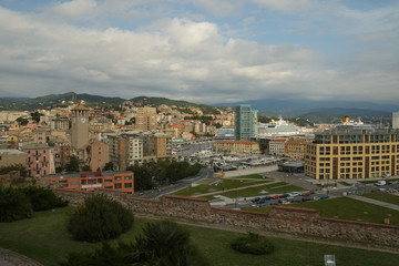 Fototapeta na wymiar Brescia city, Italy, view from upper point
