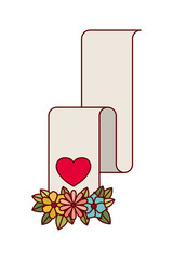 gift list with flowers isolated icon