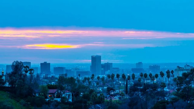 Timelapse of Colorful Sunset Burn over Westside LA 
