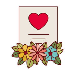 gift list with flowers isolated icon