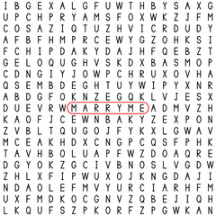 Obraz premium Marry me. Find the words in the word puzzle.