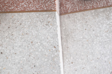 Stairs Terrazzo polished stone walkway and floor, pattern and color surface marble and granite stone, material for decoration background texture, interior design. selective focus.