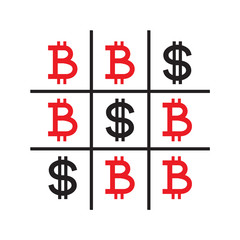 Tic-tac-toe money concept