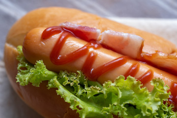 Hot dog bacon