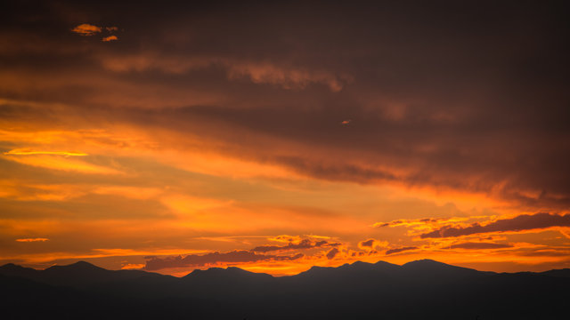sunset in the mountains