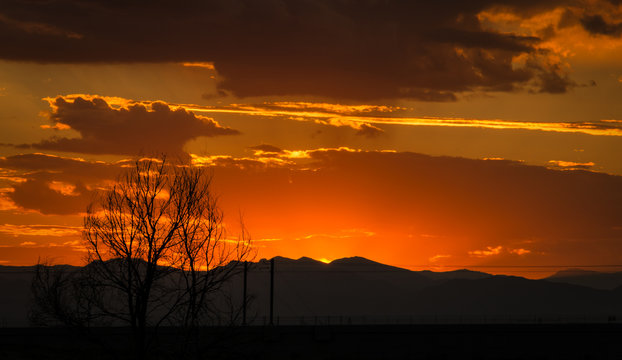 sunset in the mountains