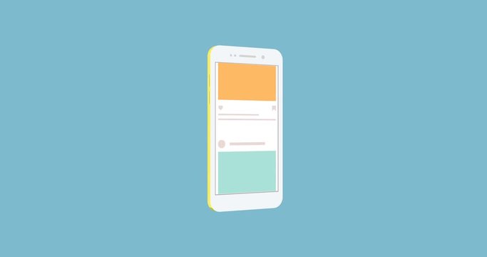isometric concept smartphone with social network