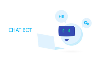 Robot icon. Chat Bot sign for support service. Modern flat style vector illustration