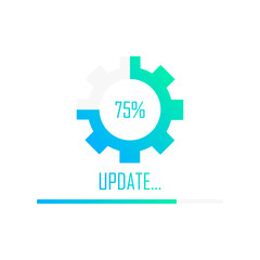 System software update and upgrade concept. Loading process screen. Modern vector illustration flat style