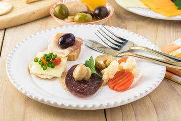 Party table with variety of snacks.
