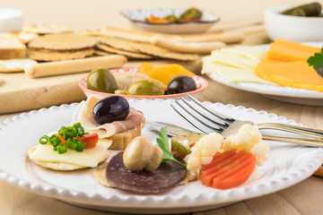 Party table with variety of snacks.