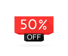 Special offer sale. Discount offer price label 50 off, symbol for advertising campaign in retail, sale promo marketing. Modern vector illustration flat style