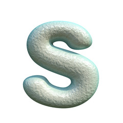 Grey blue clay font Letter S 3D
