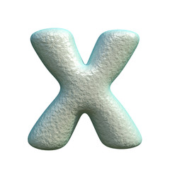 Grey blue clay font Letter X 3D