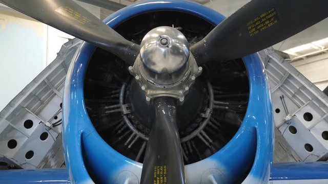 Detail of F6F-5 Hellcat radial engine and propellor.