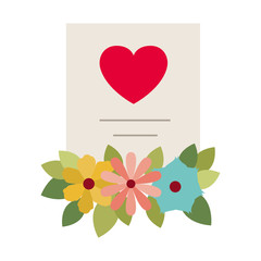 gift list with flowers isolated icon