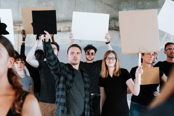 Protesters fighting for their rights