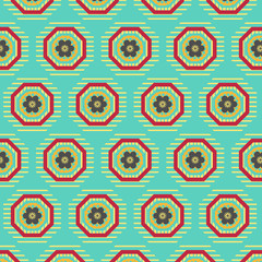 textured seamless pattern with decorated geometric and floral designs. pattern swatch at eps. file